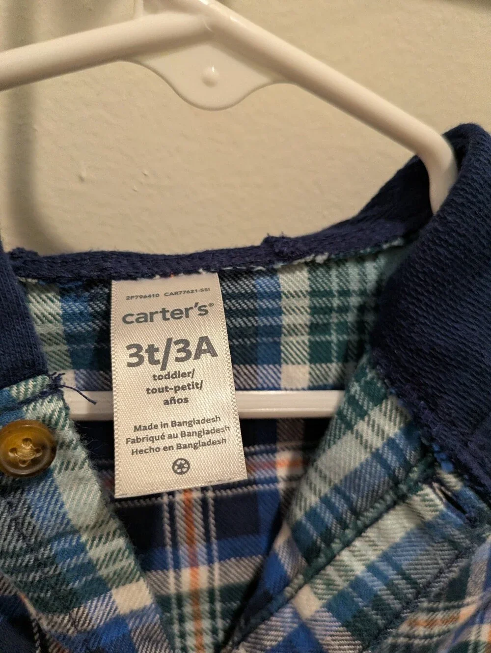 Carter's 3T Hooded Flannel